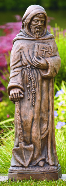 Saint Fiacre Statue Stone Patron Saint Gardeners